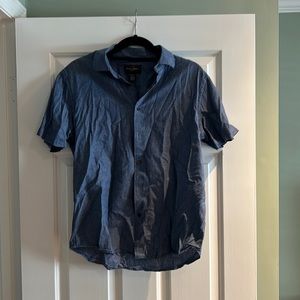 Black Brown 1826 (L&T Brand) Collared Short Sleeve Casual Button Up - Medium